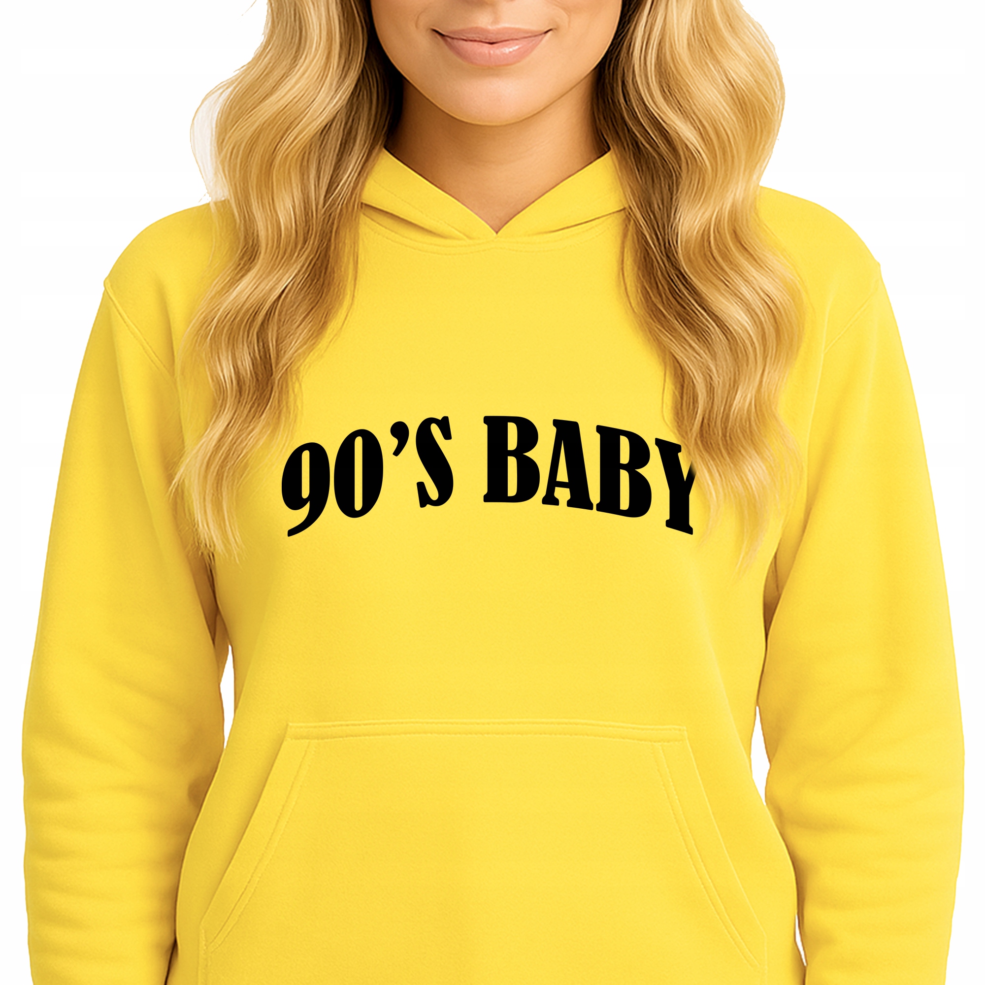 Mikina Žlutá S Kapucí jako Dárek pro milovnici 90. let Babe S