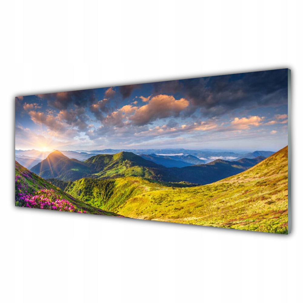 

Obraz na ścianę 125x50 Góry Słońce Łąka Krajobraz