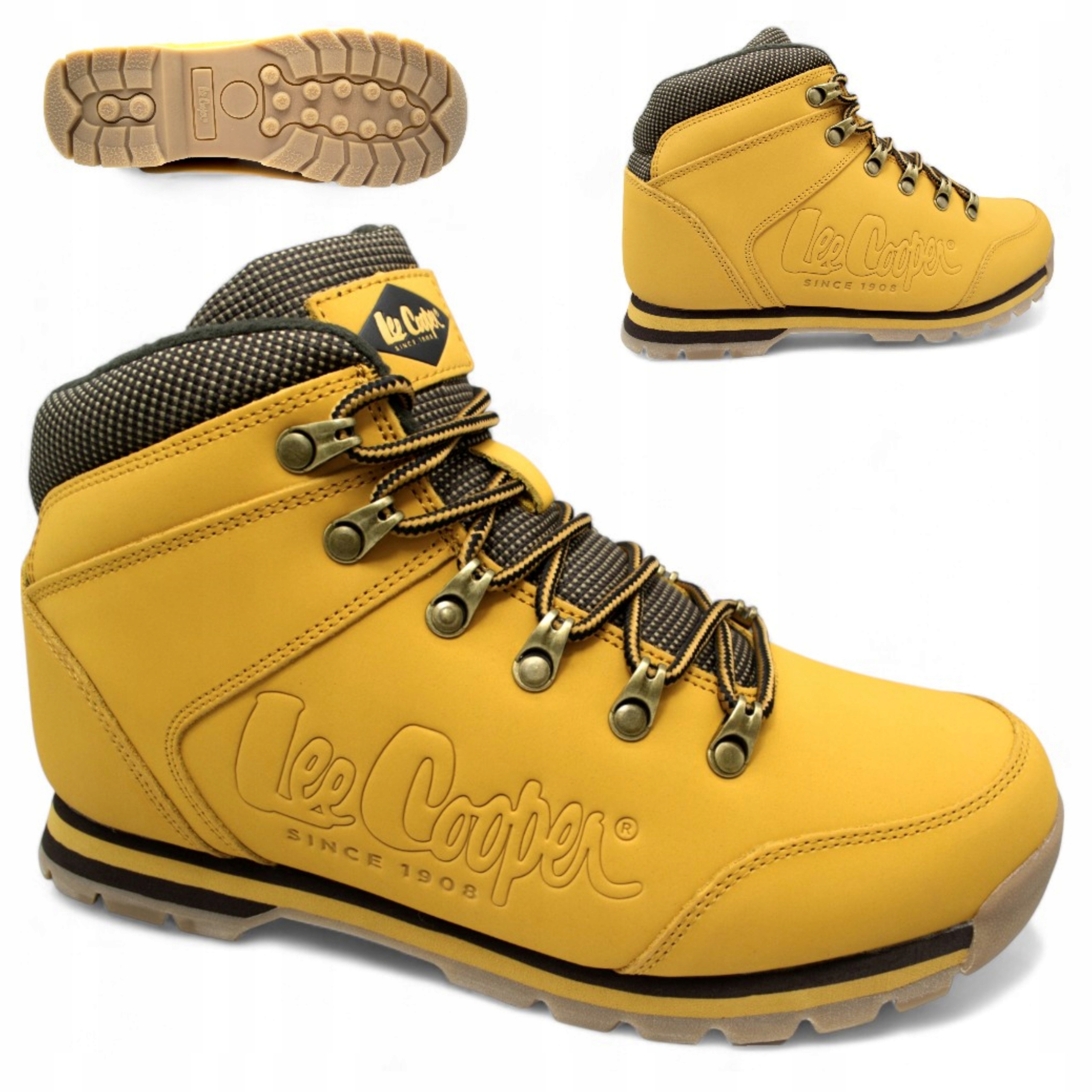 Pánské kožené zimní sportovní boty Trapery zateplené Lee Cooper camel 44