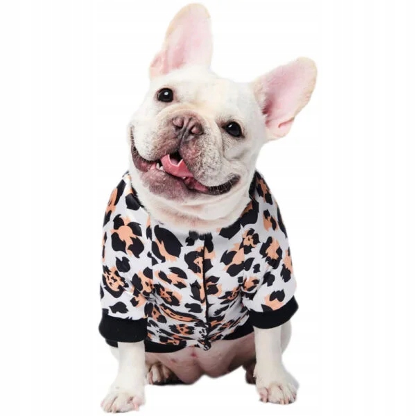 Levně Sametová bomber mikina pro psa Leopard Bílá L