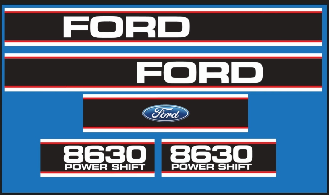 samolepka, logo na kapotu traktor Ford 8630