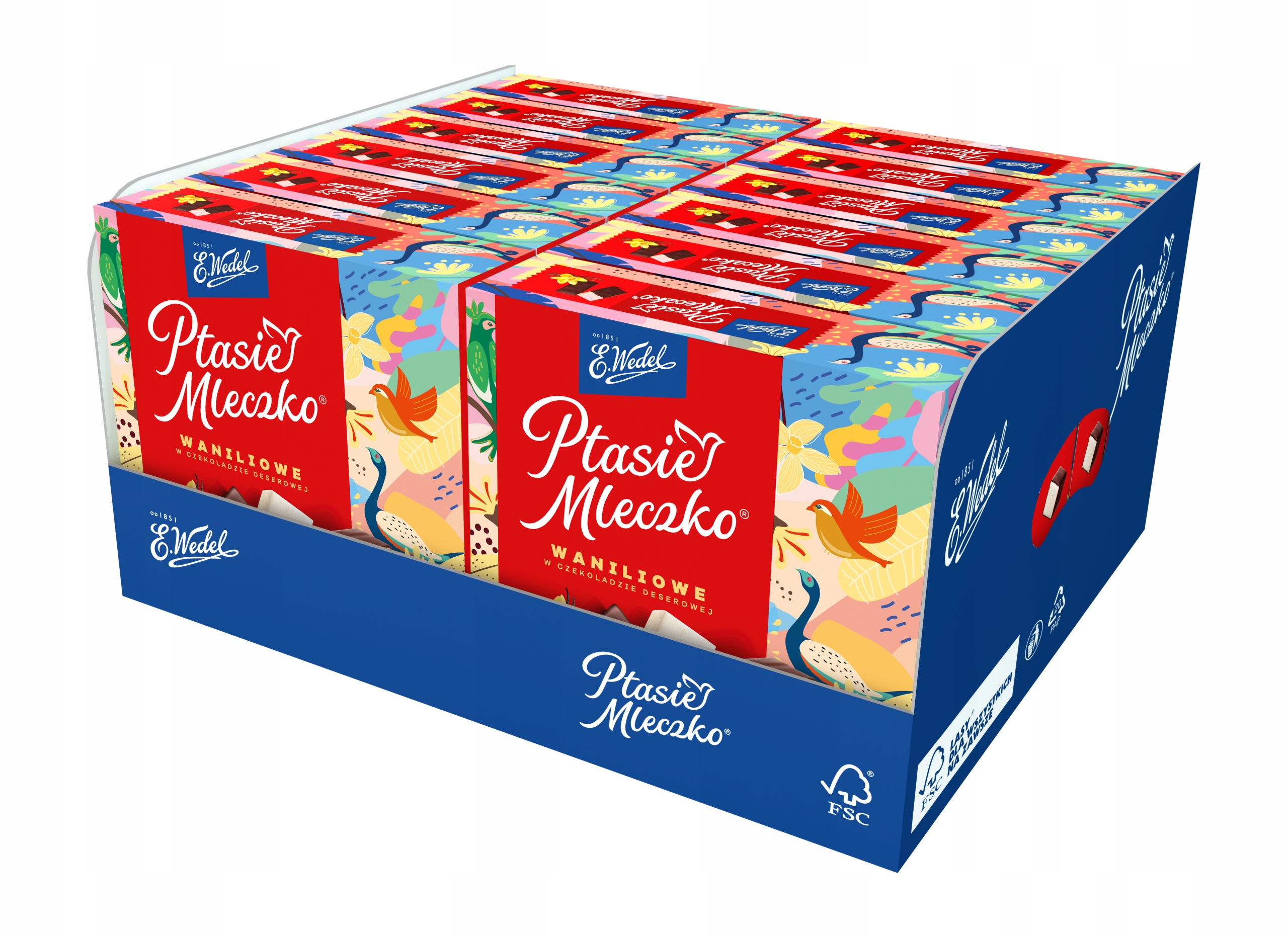 Ptasie Mleczko Waniliowe E.Wedel pianka w czekoladzie deserowej (18 szt.)