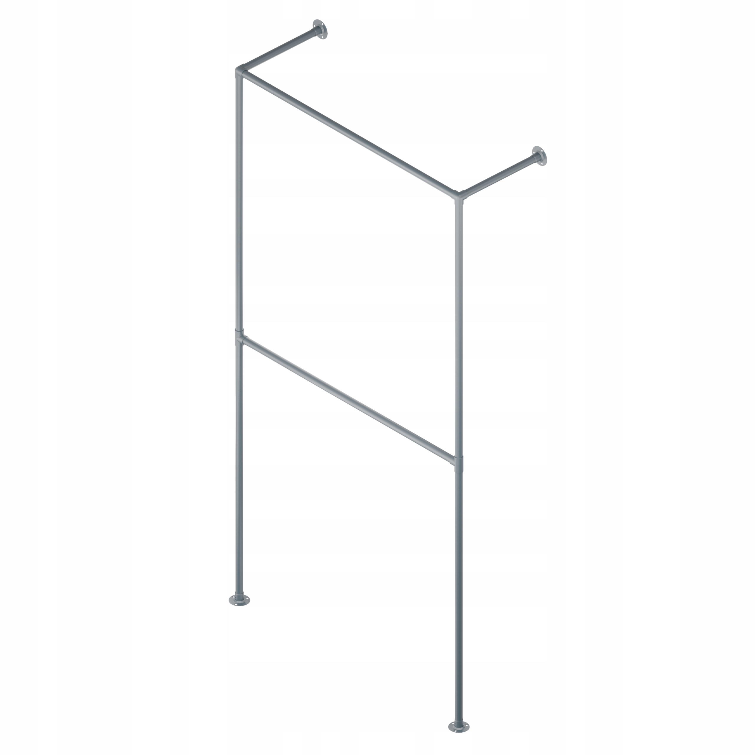 Tyč Na Oblečení Věšák Na Stěnu Loft 203x102cm fi 25mm Hotse Antracit