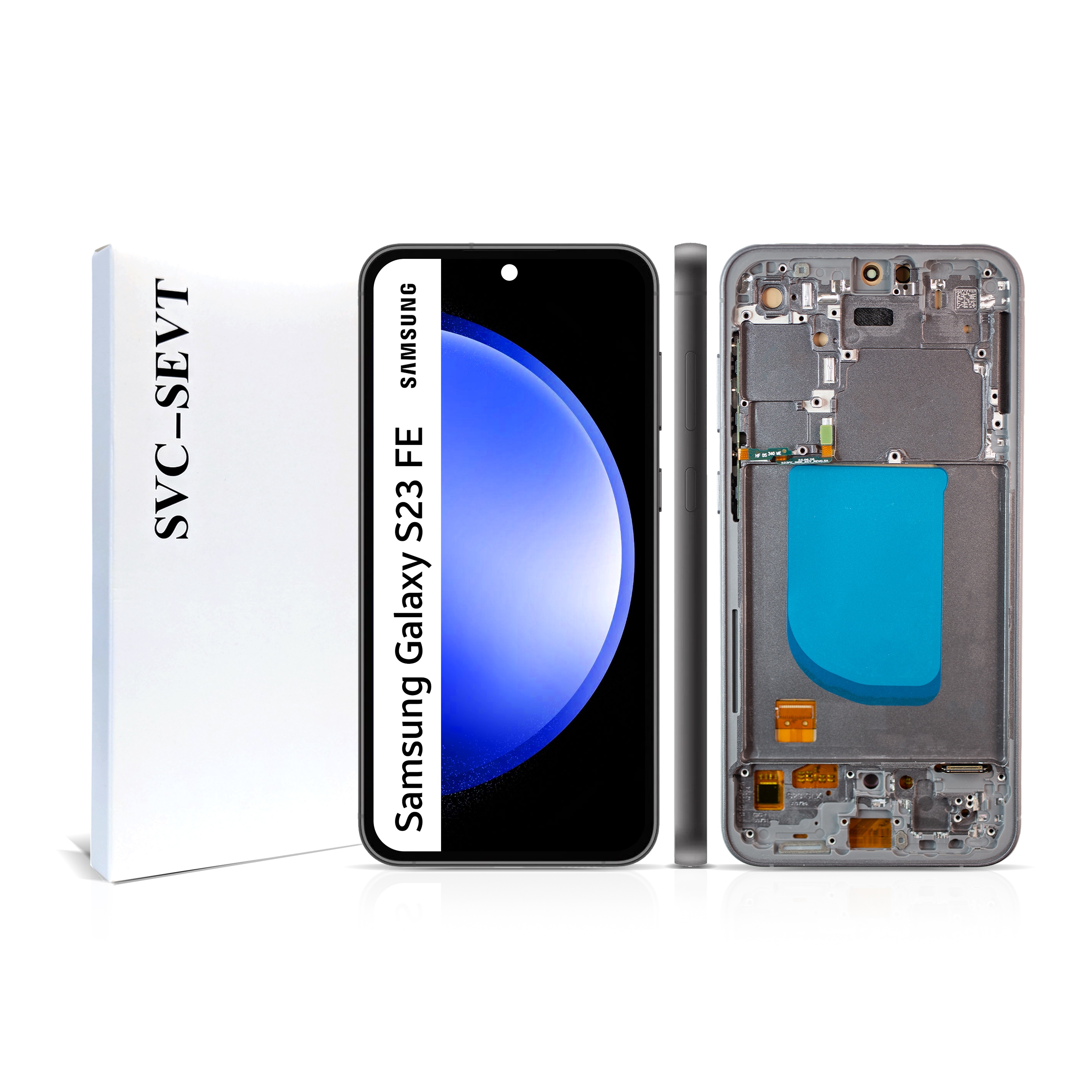 Displej s rámčekom pre Galaxy S23 Fe Originál Zila Panel LCD Graphite