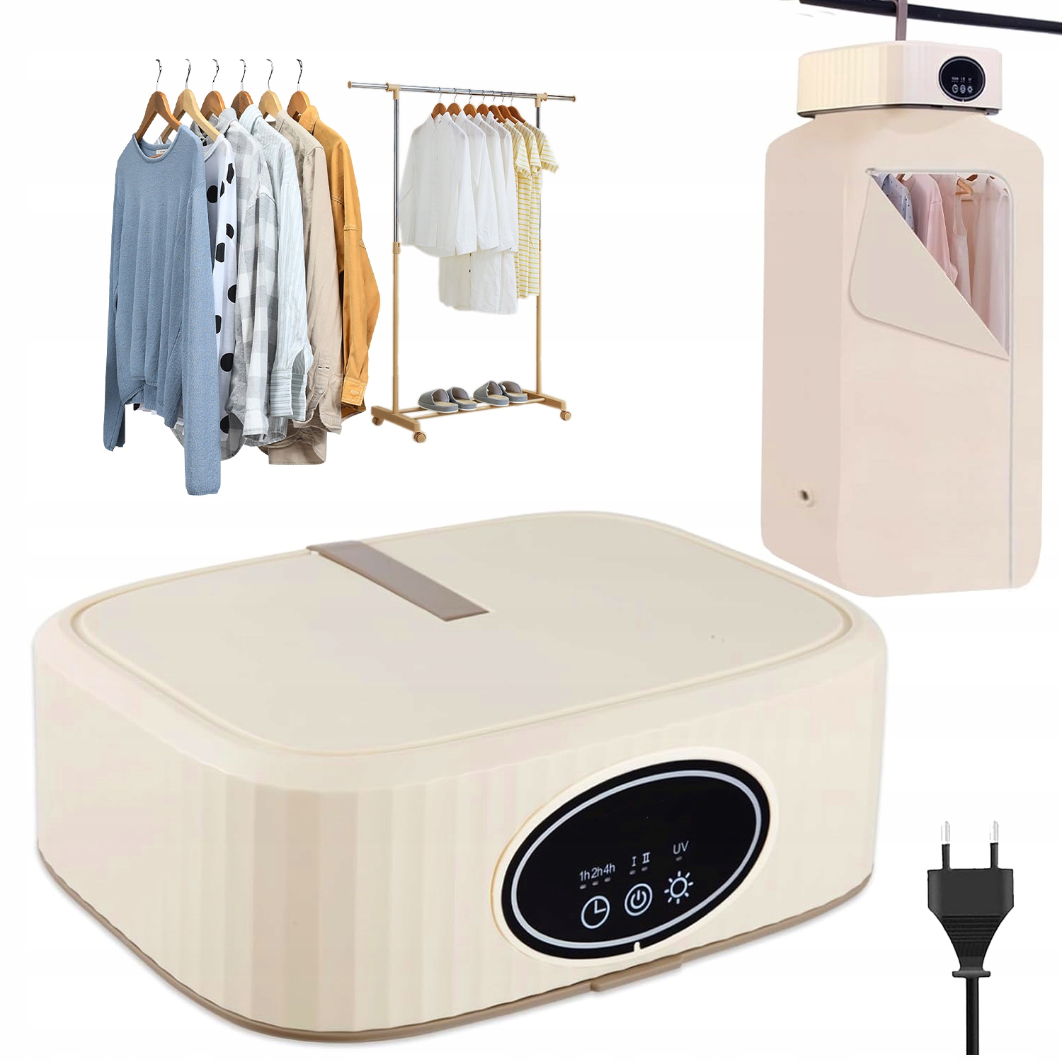 Levně Sušák na oblečení 600W Skládací S Cyklem 360° Uv sterilizace 45 dB