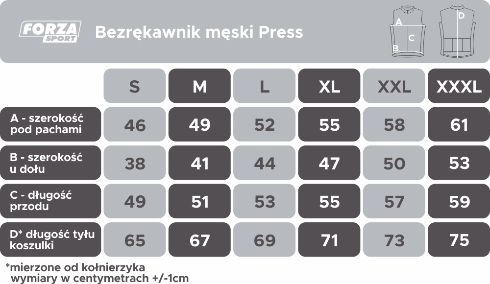 BEZRĘKAWNIK KOLARSKI PRESS BLACK FORZA SPORT S Kod producenta Forza Sport