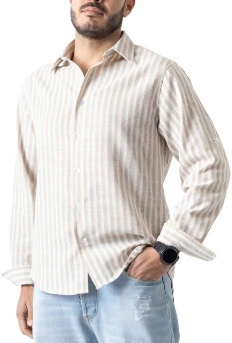 pánská bavlněno-lněná košile r.XL