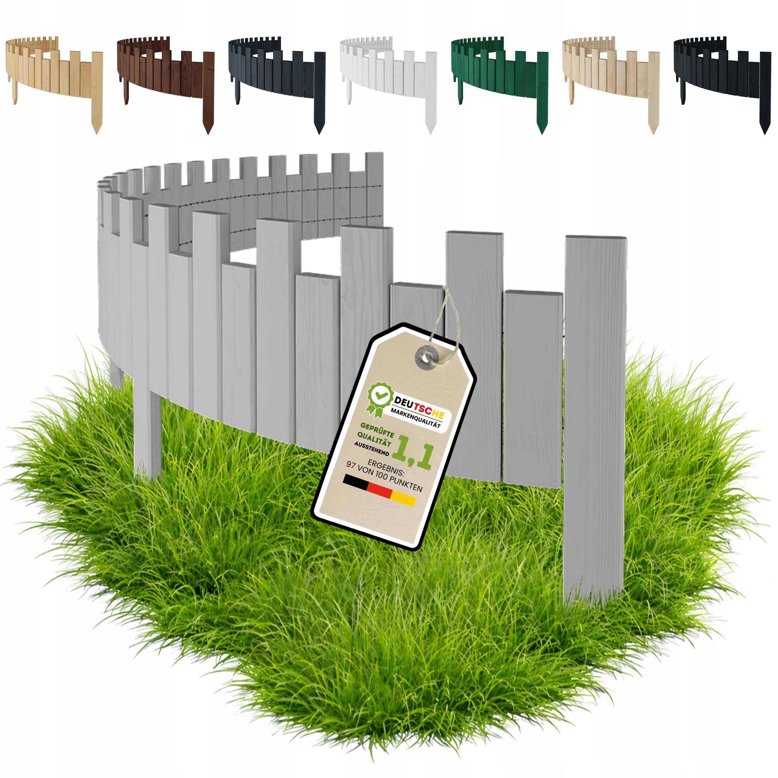 Dřevěný zahradní plot, palisáda, obrubník 200 x 15 cm, stříbrný