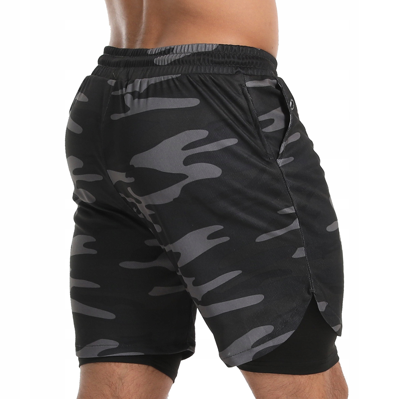 SPODENKI SPORTOWE MĘSKIE SPORTOWE SIŁOWNIA TRENING WF BIEGANIA SZORTY R.M Model 2w1 SPODENKI SPORTOWE MĘSKIE DO BIEGANIA SZORTY