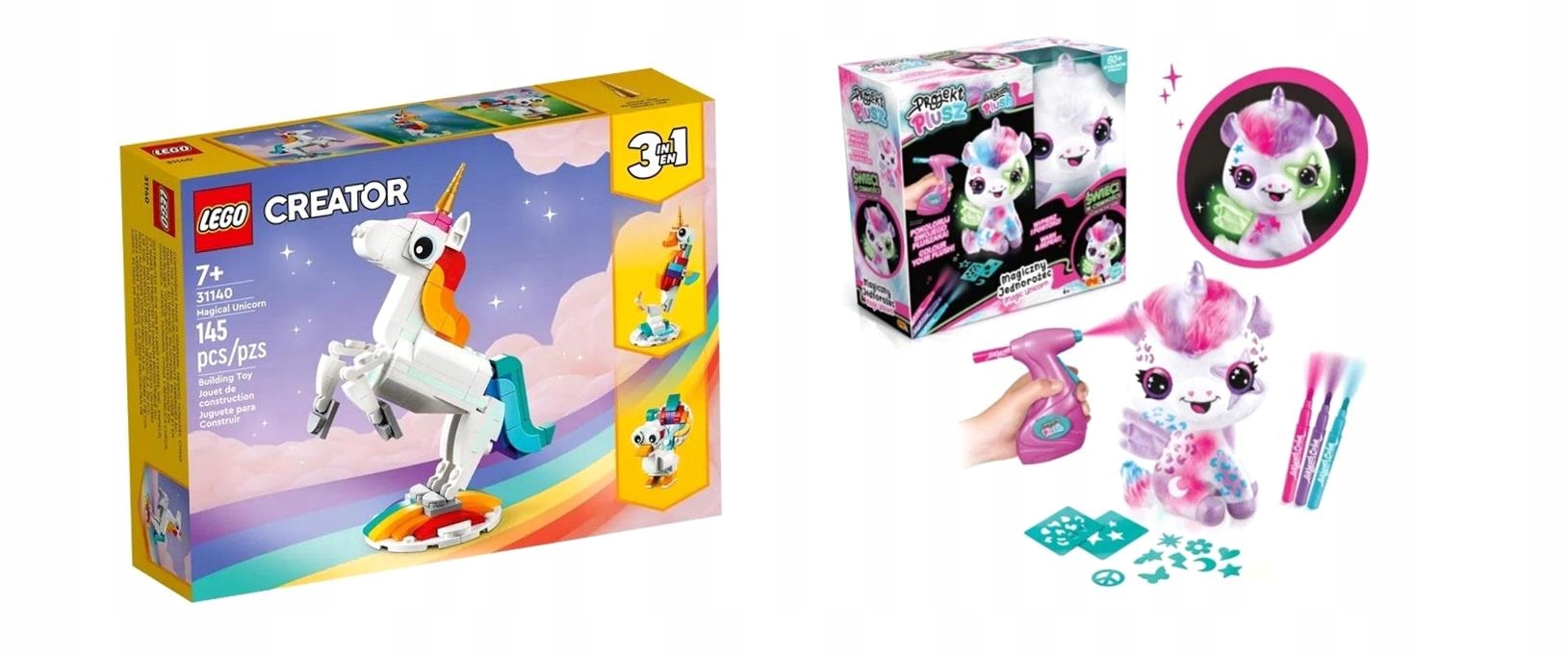 2V1 Design Plyšového Jednorožce Svítícího Ve Tmě Lego (r) Jednorožec