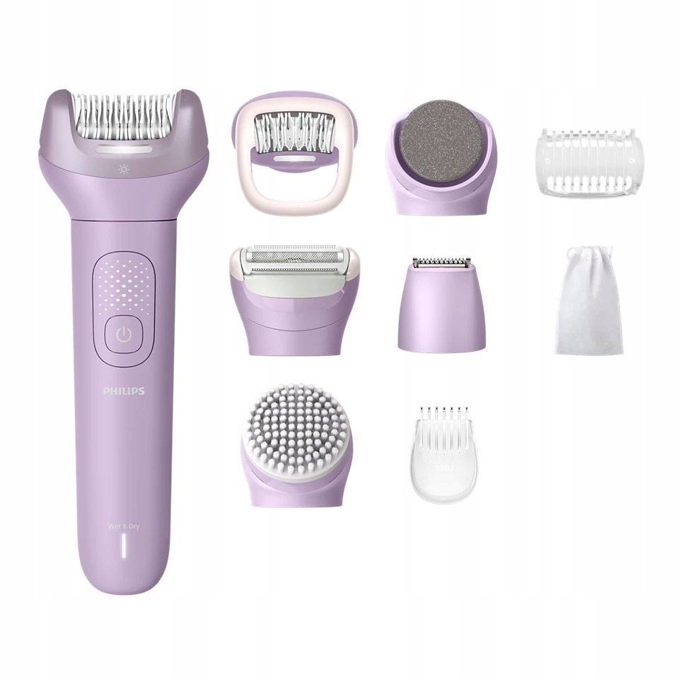 Depilator bezprzewodowy na sucho i mokro Philips 9000 BRE728/00 9 nasadek