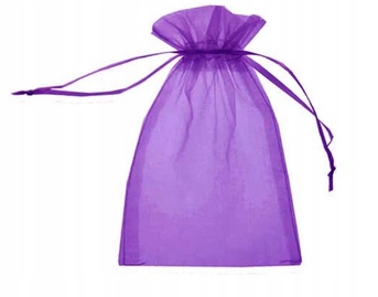 DUŻE Woreczki z organzy fioletowe 13x18 cm 10 szt
