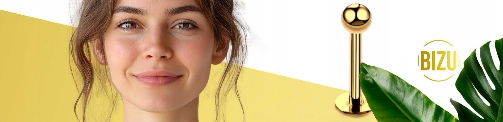 Kolczyk PIERCING Złoty Labret z kulką Lobe Helix gwint zewn, TYTAN 1,2/6/3 Cechy brak