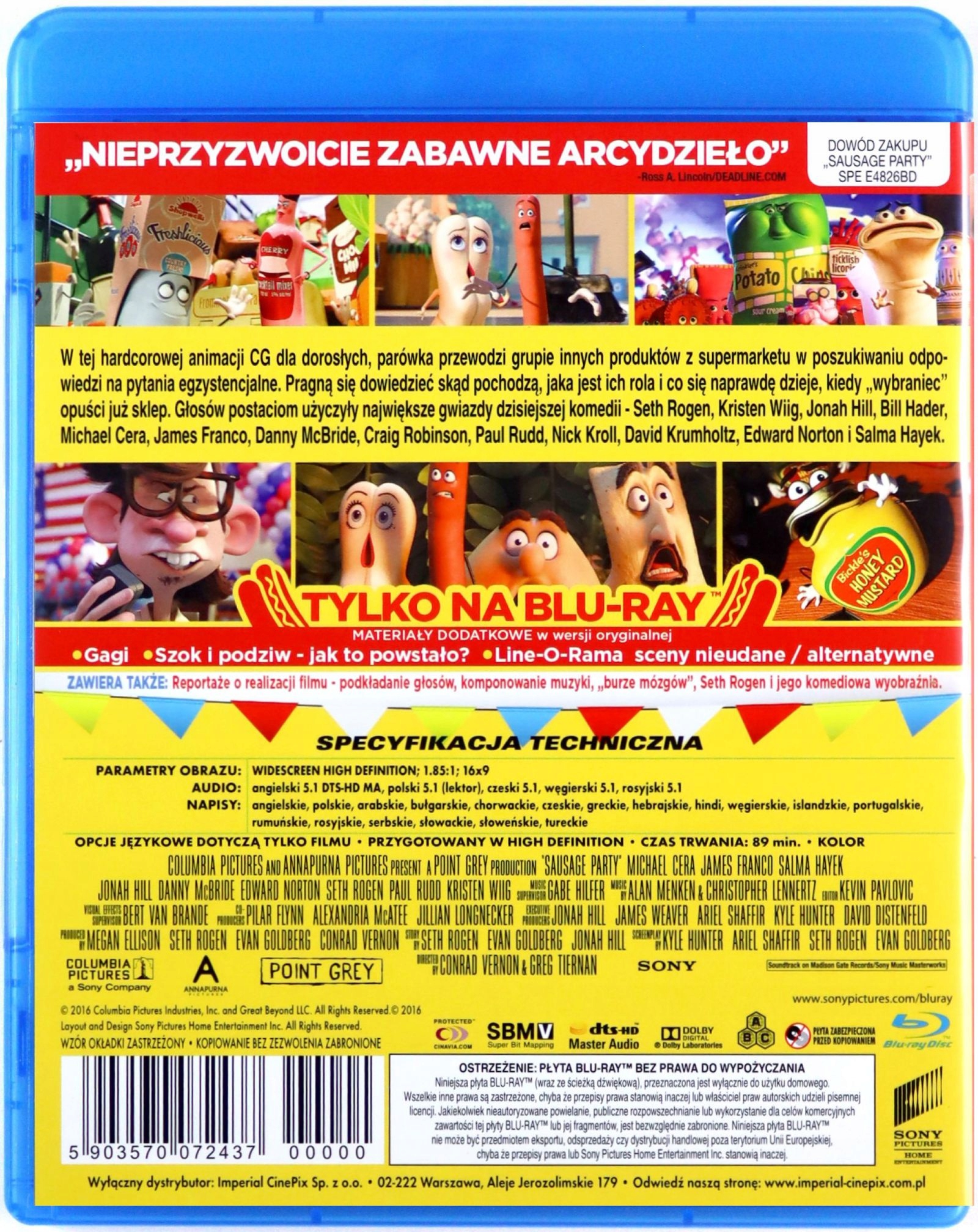 SAUSAGE PARTY (BLU-RAY) Gatunek komedie