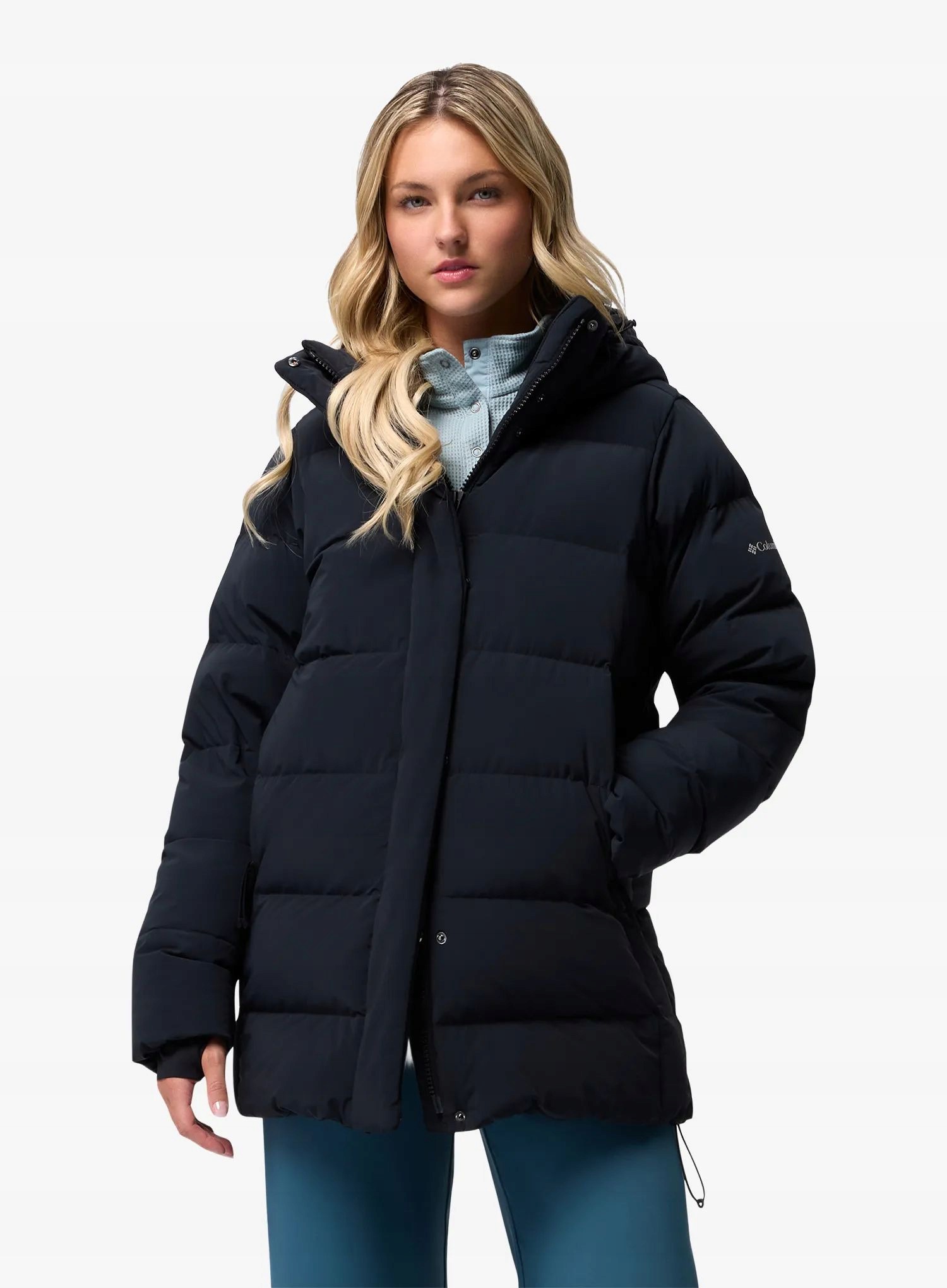 Dámská péřová bunda Columbia Amaze Puff Mid Hooded Jacket černá, velikost M
