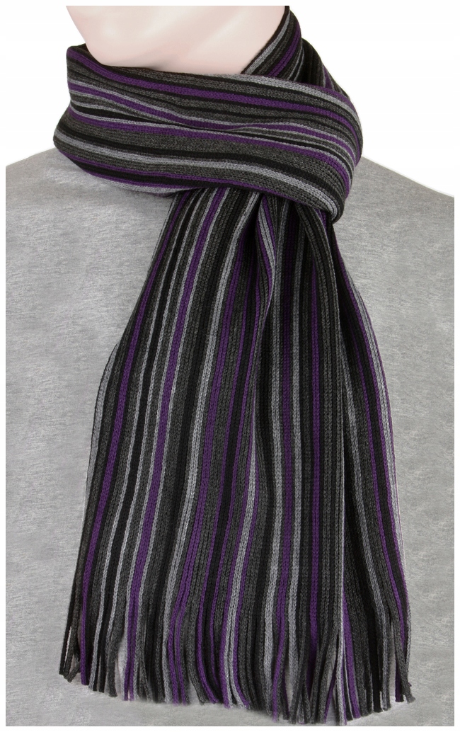 GRAFITOWY ELEGANCKI Szalik Szal Duży 180cm Zimowy Ciepły Męski GREG af10 Stan opakowania oryginalne