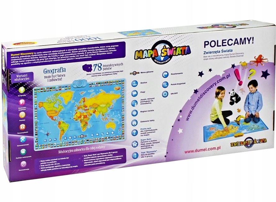 DUMEL Interaktywna MAPA ŚWIATA edukacyjna PL/ENG Region Mapa Świata