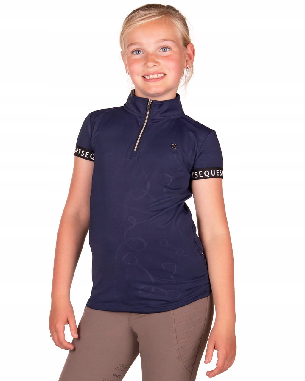 Qhp Koszulka techniczna młodzieżowa Jolien Navy 176cm