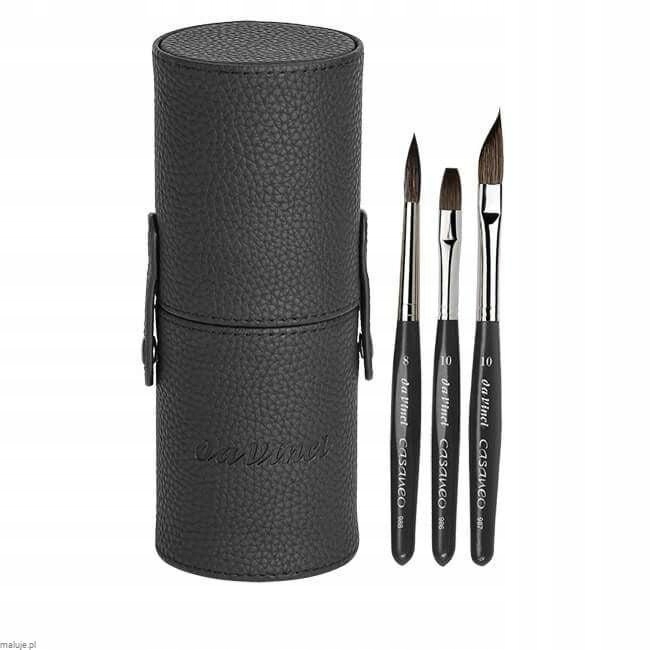 Sada 3 štětců Da Vinci Casaneo v černém tubusu