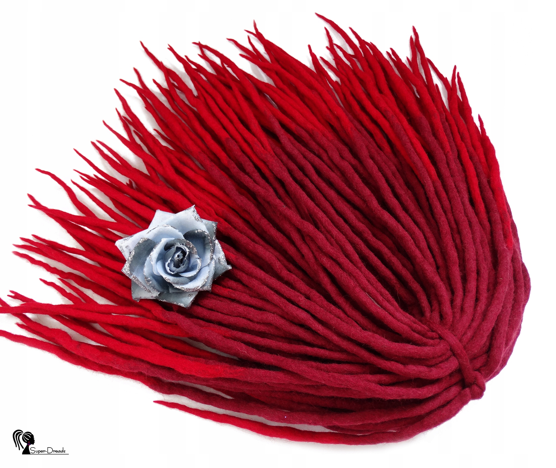 Vlněné pastelky Dredy, vínově červené, Šípková Růže, 40 kusů