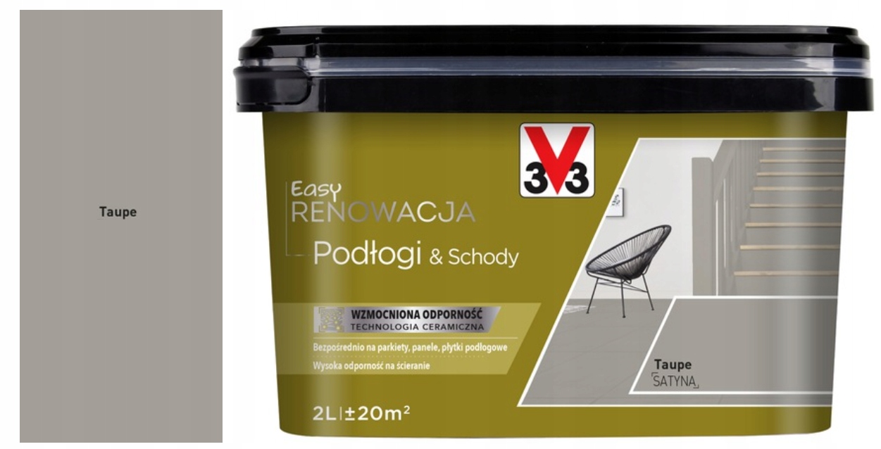 Barva V33 Podlahy a schody Easy Renovace Taupe saténová 2L