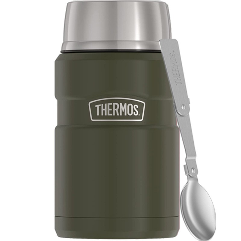 Thermos termos obiadowy ze składaną łyżką 710 ml zieleń wojskowa