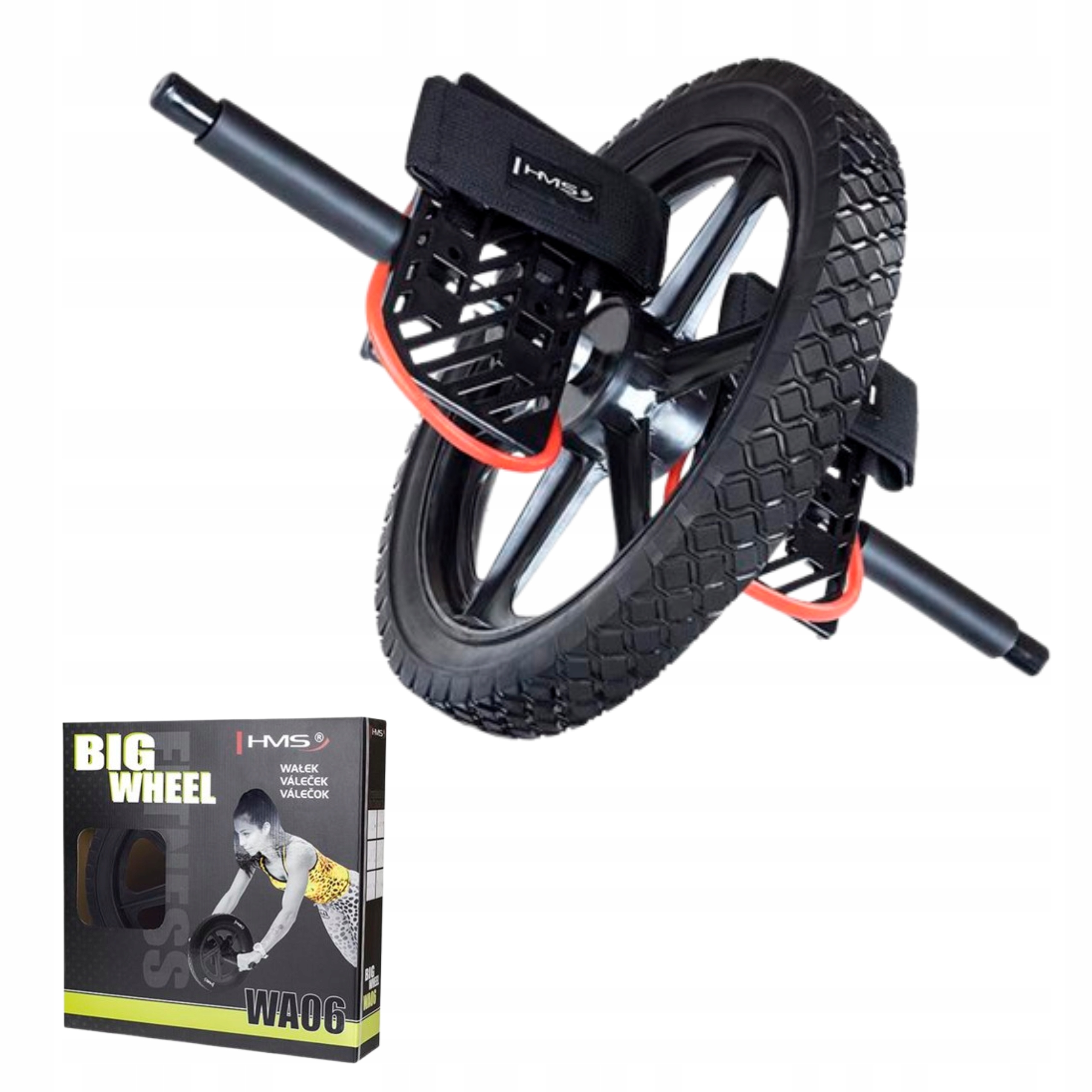 Kolečko na břicho Ab Wheel Hms Na nohy a ruce Velký Průměr 33,5 cm