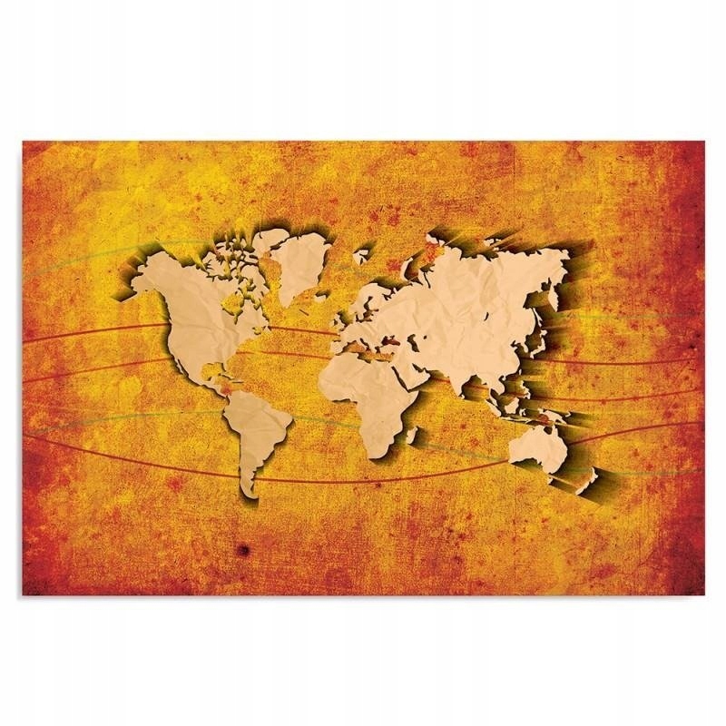Obraz Plátno Canvas Oranžová mapa světa 70x50