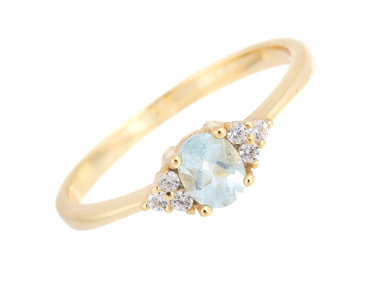 Stříbrný Prstýnek Prsten Sky Blue Topaz Přírodní Vel 12