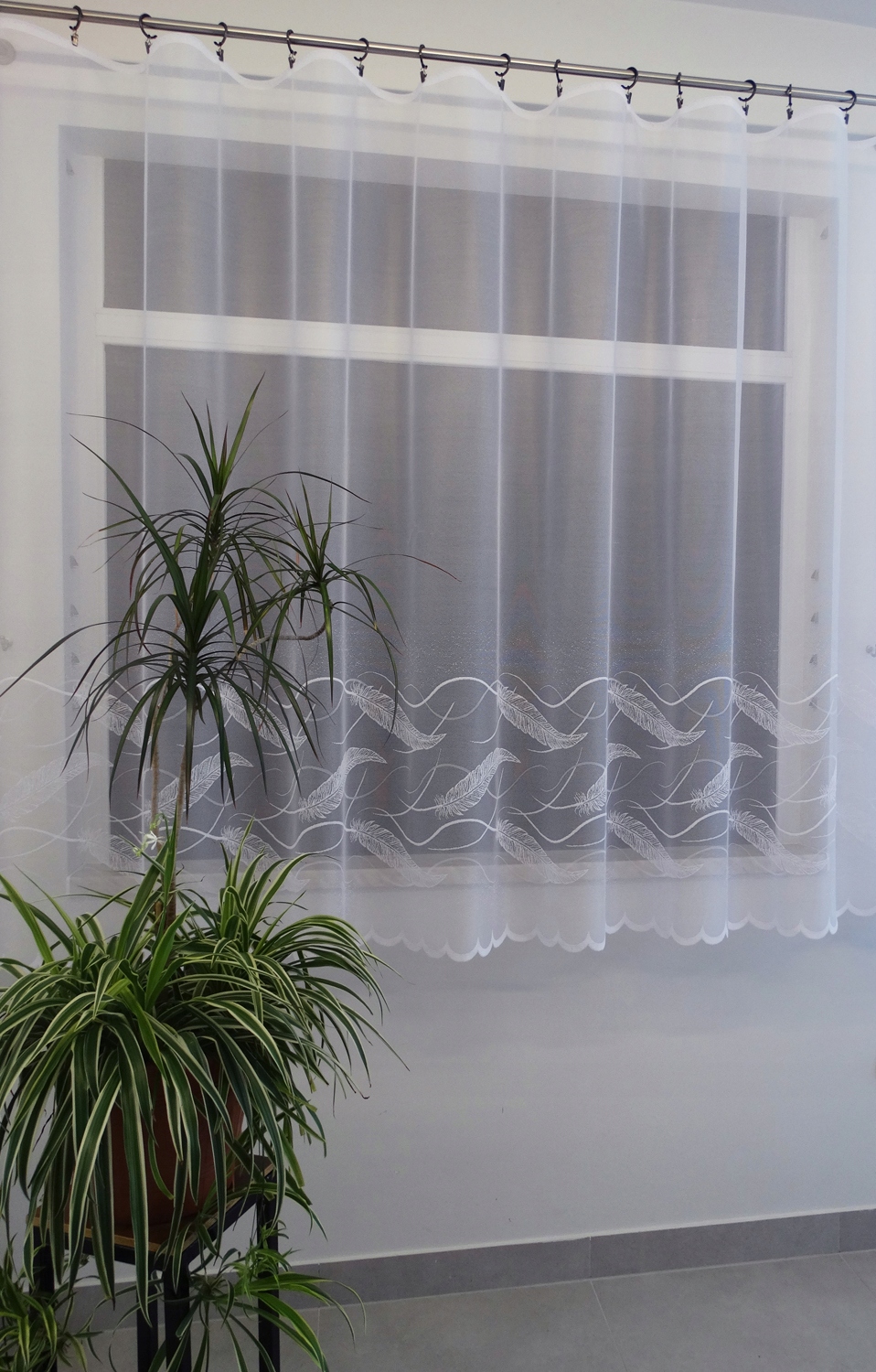 Mg Záclona žakár Pírka 35808 Bílá 200x300 cm hotová obšitá M