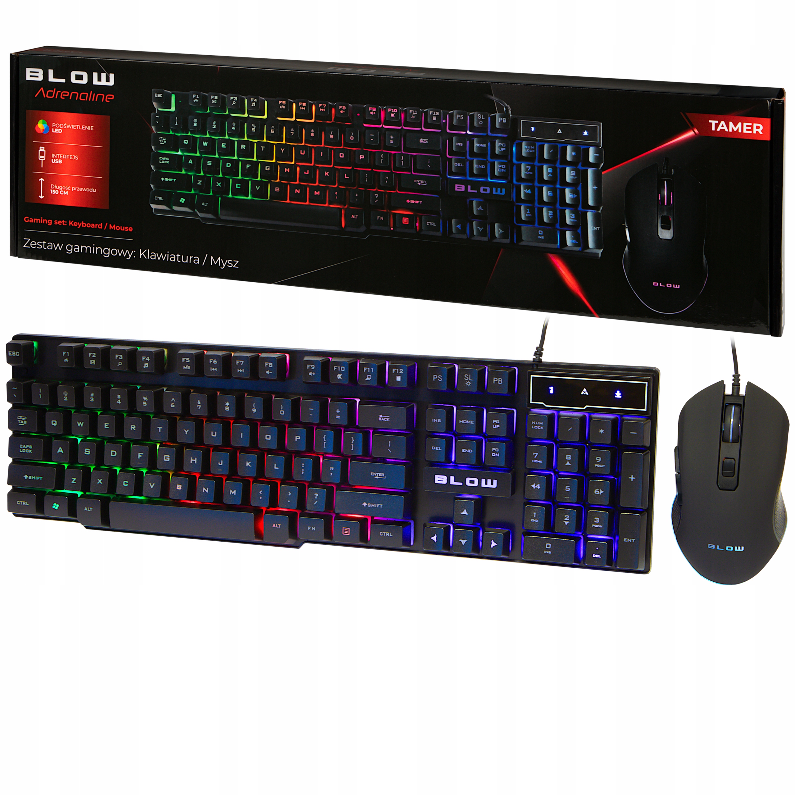 

Zestaw Blow klawiatura myszka gamingowa Led Usb