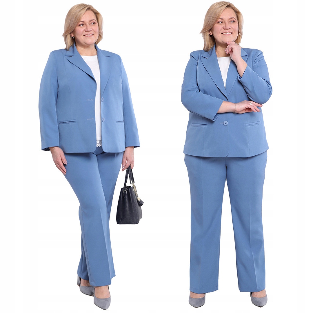 Modrý elegantní oblek plus size velikost 56