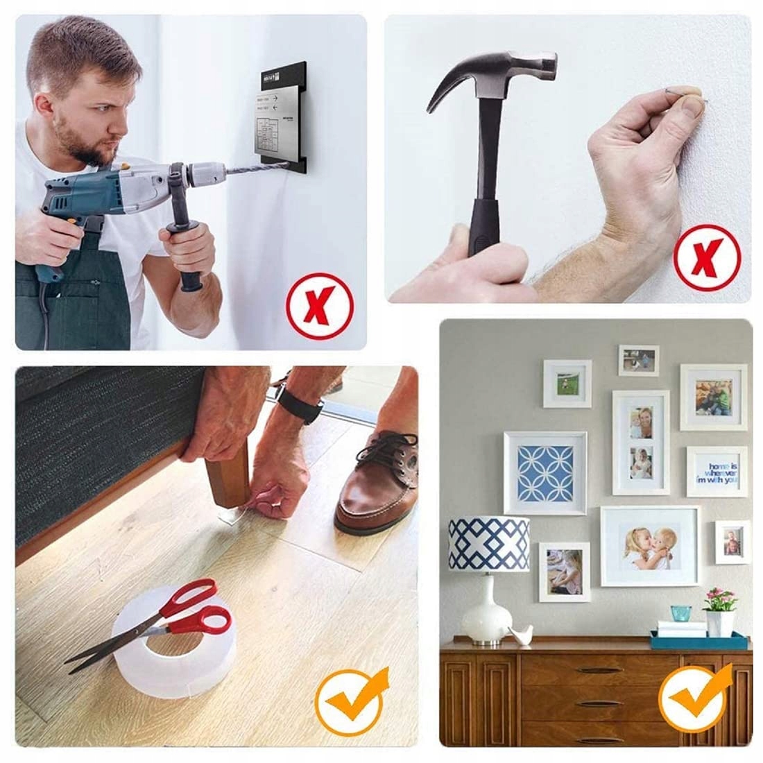 MOCNA TAŚMA DWUSTRONNA 2m NANO TAŚMA WIELOKROTNEGO UŻYTKU 200CM EASY GRIP Marka inny