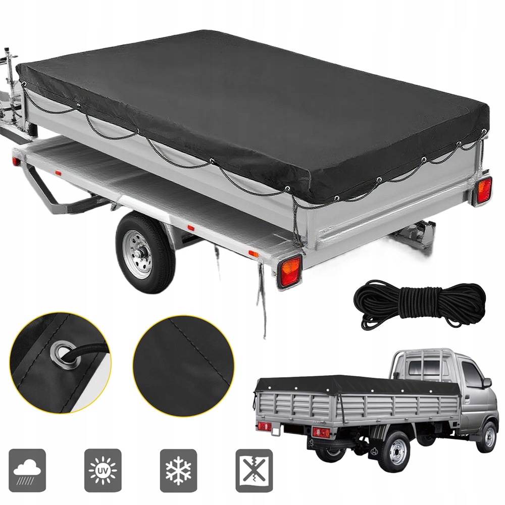 Plandeka na przyczepę 600D wodoodporna z oczkami