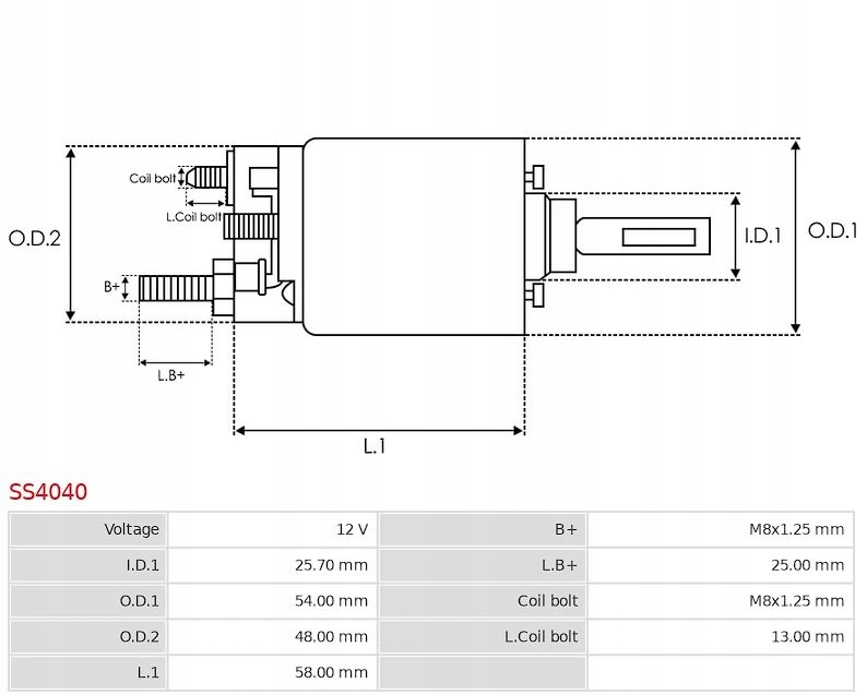 Elektromagnes rozrusznika Magneti Marelli 12V 85541360 SS4040 234733 Producent części AS-PL