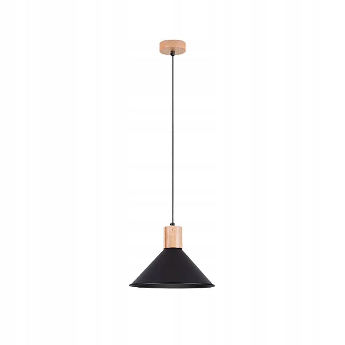 Závěsná lampa Sollux Lighting Jaga 1xE27 černá s dřevem IP20
