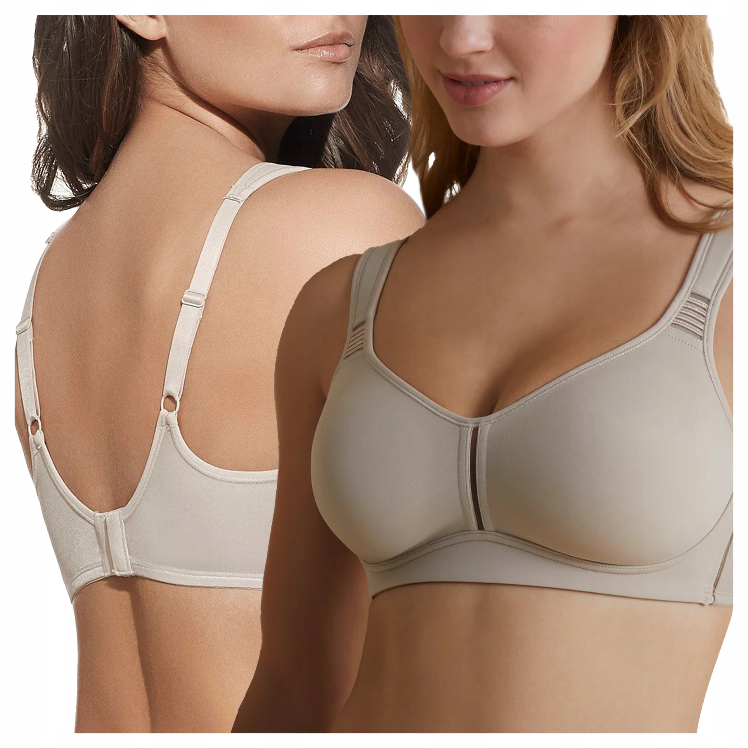 Podprsenka bez kostic Pohodlná podprsenka Ramínka s měkkou houbičkou Béžová 75D