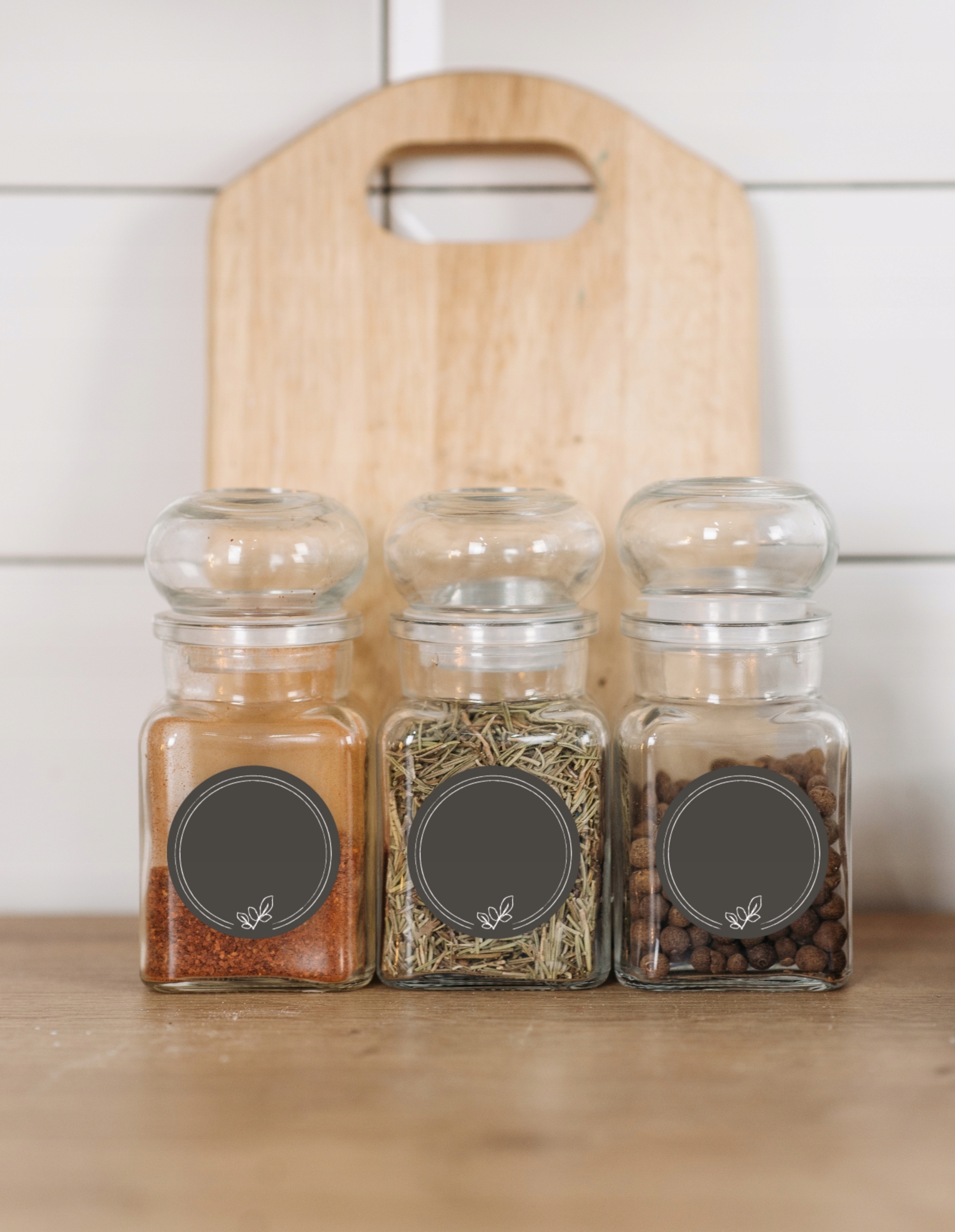 PUSTE naklejki na przyprawy grafitowe etykiety na słoiczki słoik 30szt. 4cm Marka Zaplanowane