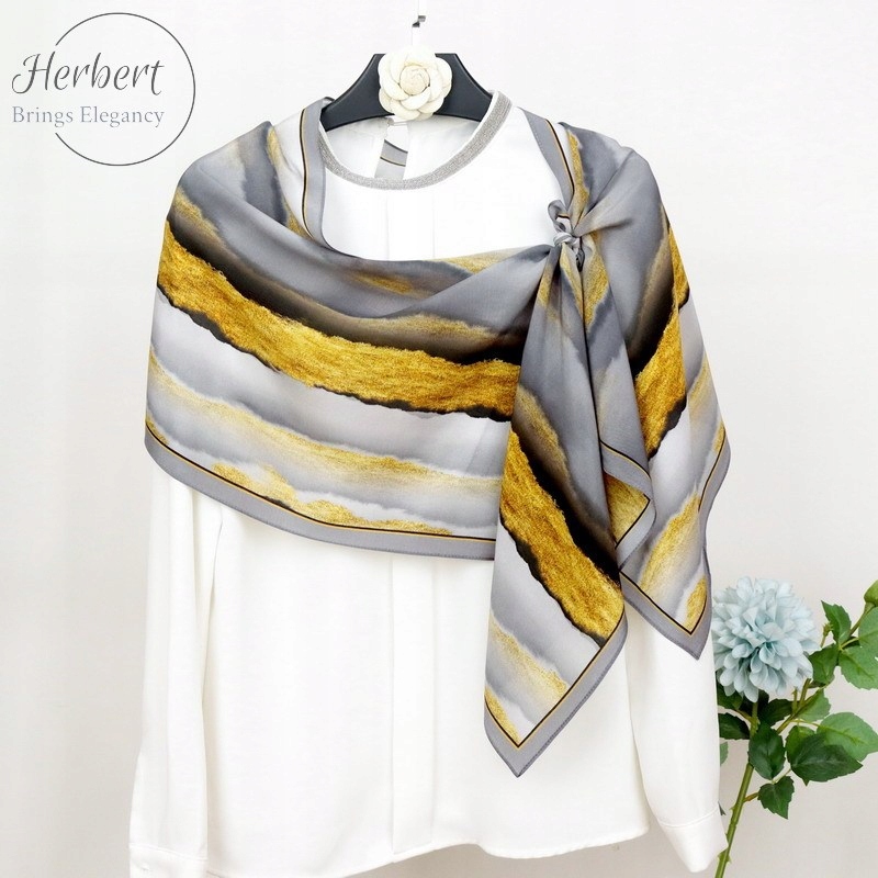 100%HEDVÁBÍ Šátek Dámské Elegantní Šály 140*35mm