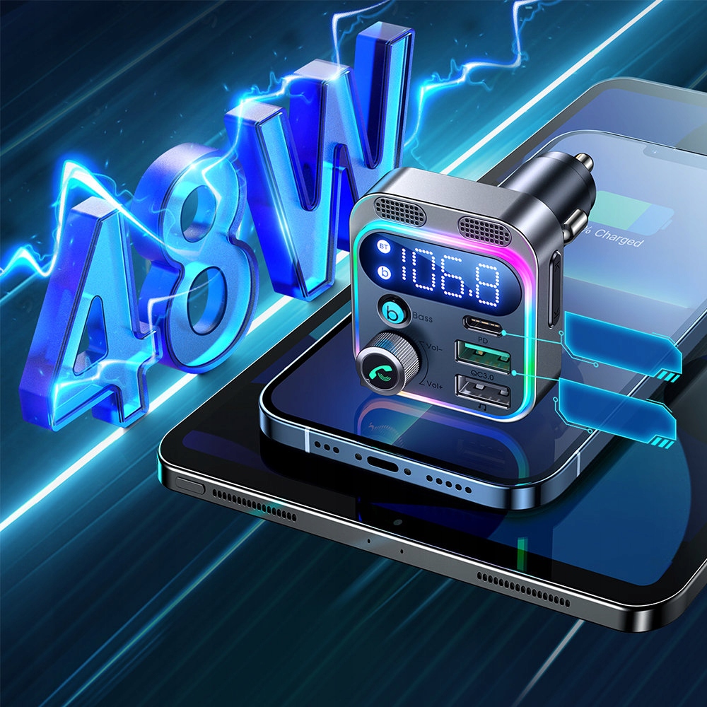 JOYROOM TRANSMITER FM ŁADOWARKA SAMOCHODOWA Model JR-CL16