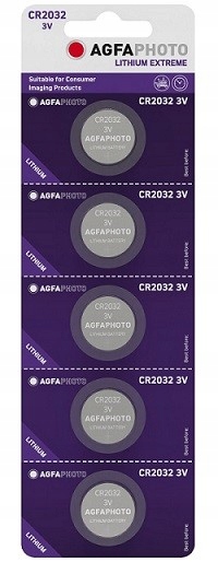 

5x Bateria Guzik Agfaphoto CR2032 3V Litowa