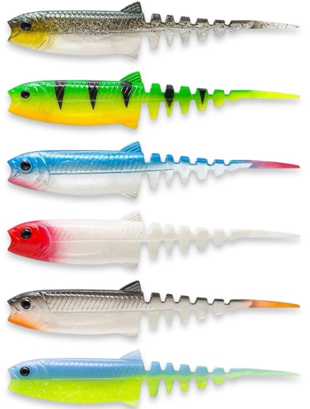 ZESTAW Savage Gear Cannibal V-tail JASKÓŁKA NA SZCZUPAKA SANDACZA 10cm 6szt