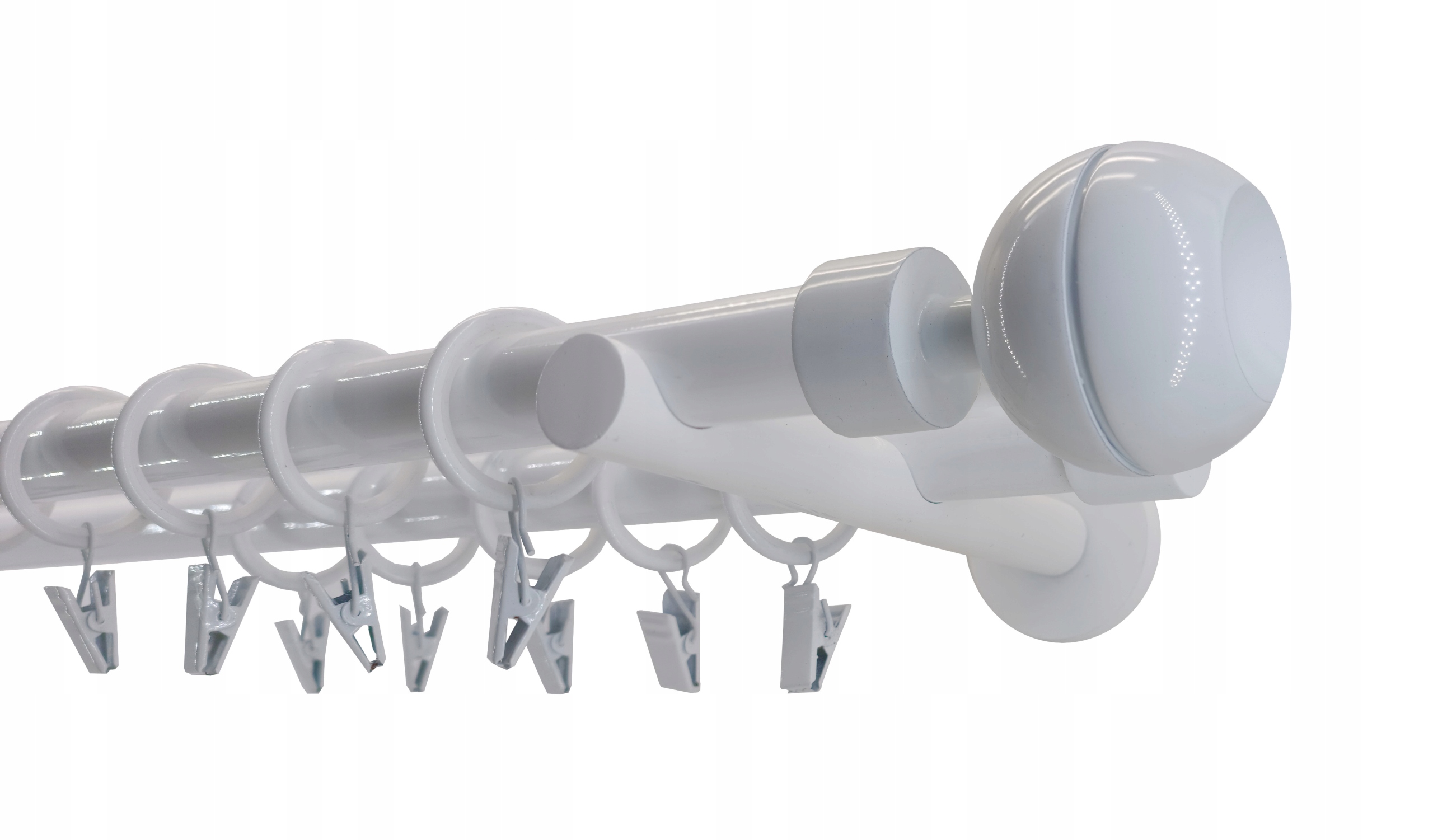 KARNISZ PODWÓJNY Metal 19+19mm BIAŁY 140cm OPTIC Kolor biały