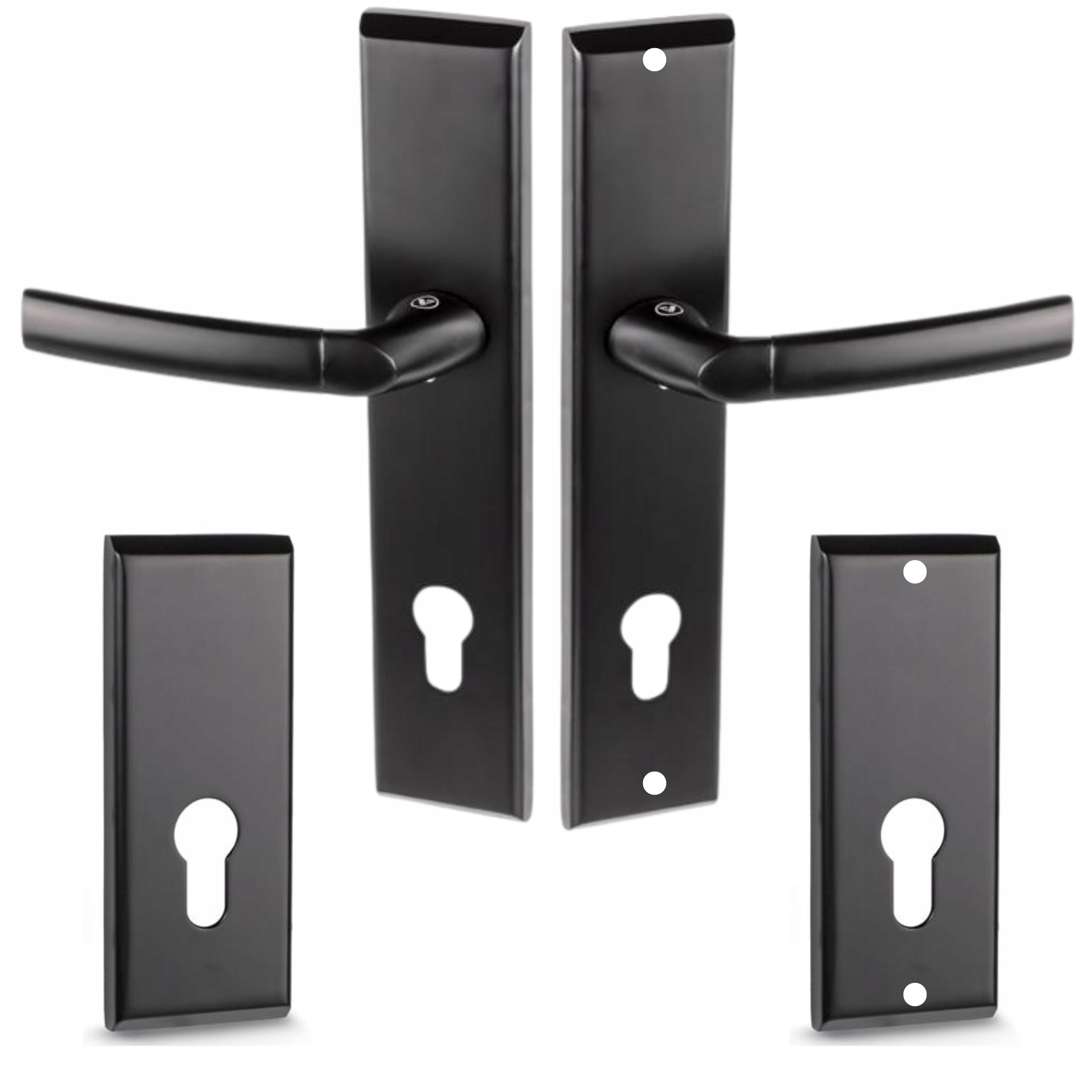 Klika Pro Vchodové Dveře Černá 90 Levá S Horním Štítkem Sada City