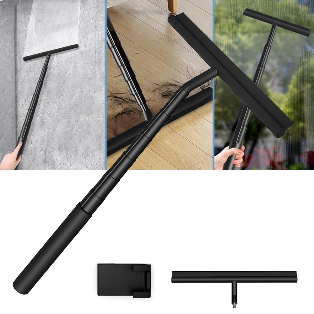 Stěrka Na Vodu, Pára Skel Kabin A Zrcadel, Myčka Černá, Teleskopická Rukojeť