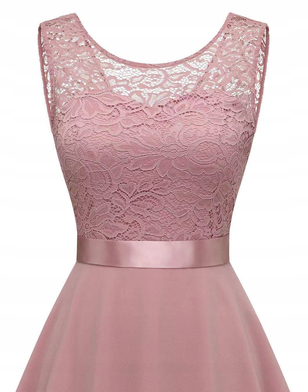 ELEGANCKA ŚLICZNA SUKIENKA ASYMETRYCZNA WESELE BAL Długość maxi