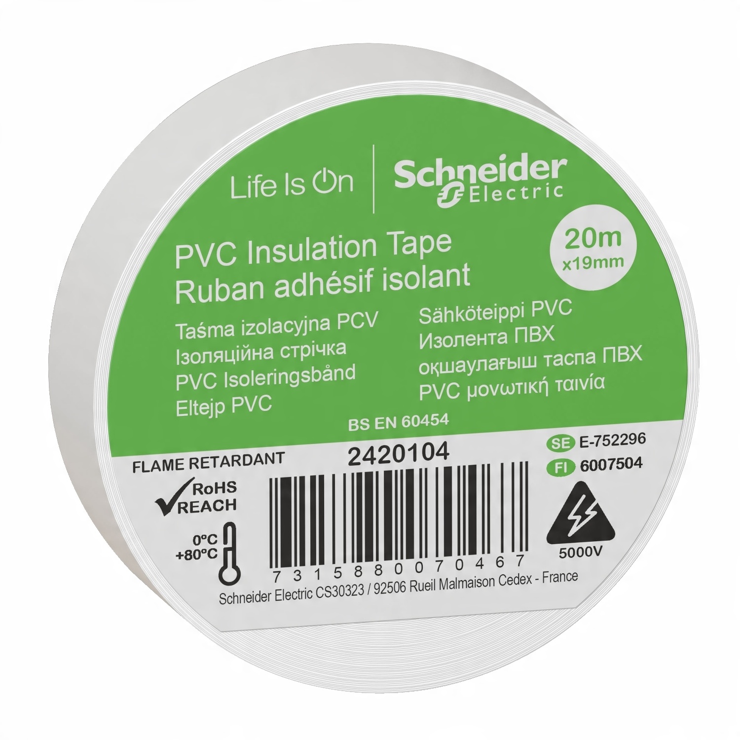 

Schneider Taśma izolacyjna biała 19mm x 20m