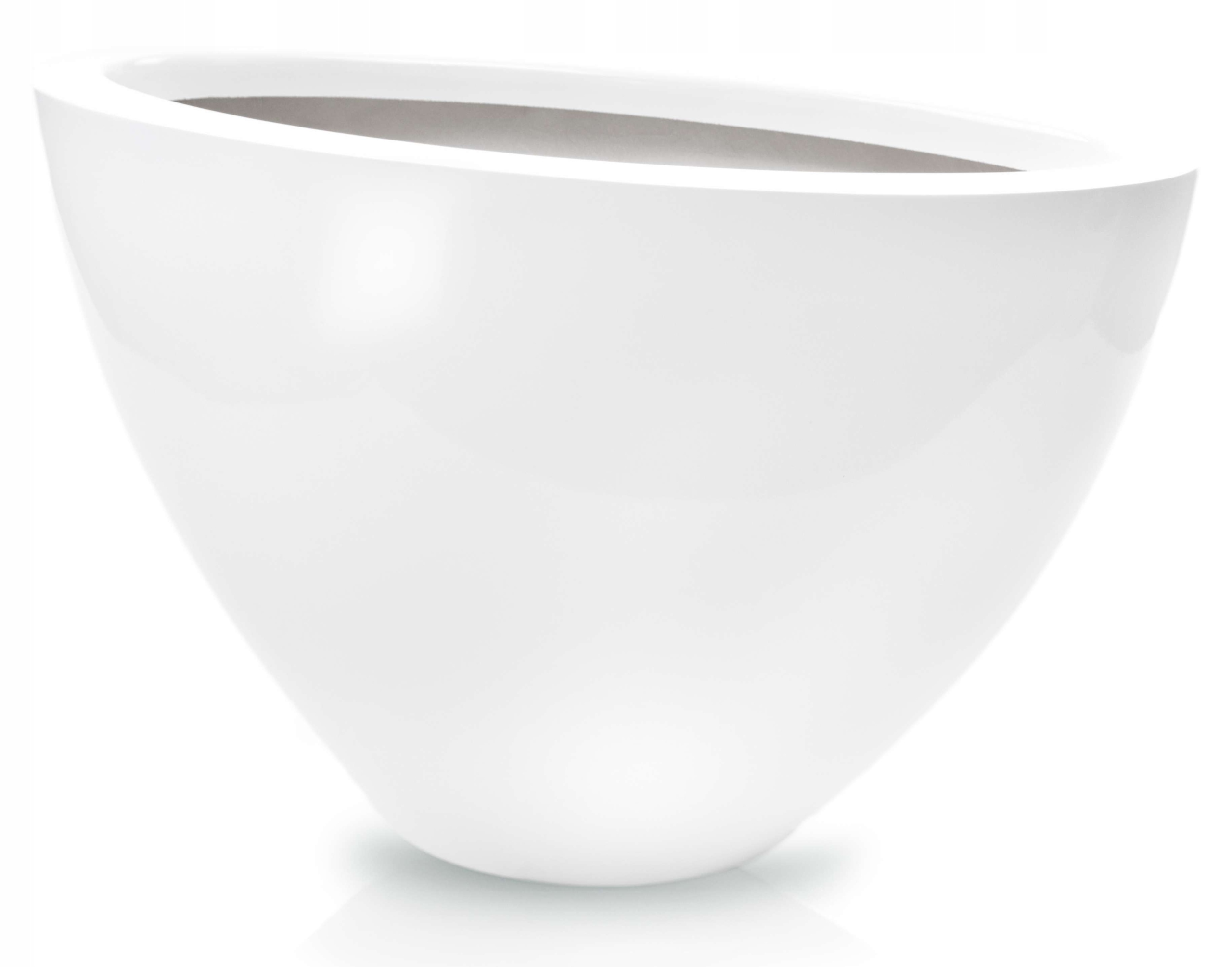 Kvetináč zo sklenených vlákien biely lesk 55 cm x 28 x 35 cm Polnix 95.031.55