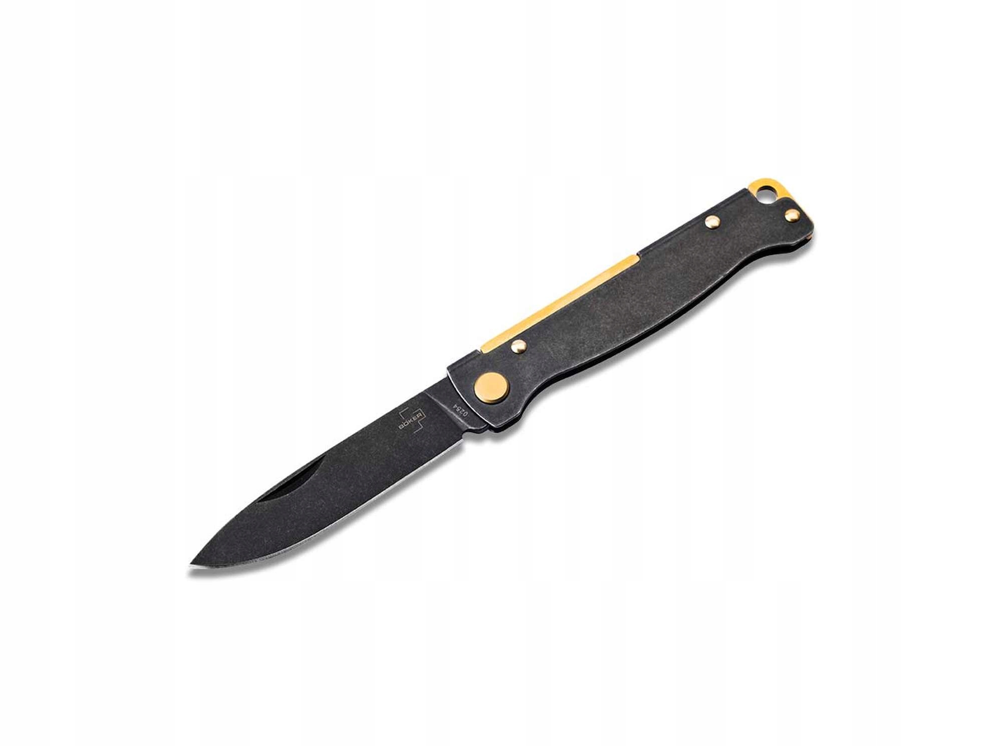 Kapesní nůž Atlas Black Stonewash Brass