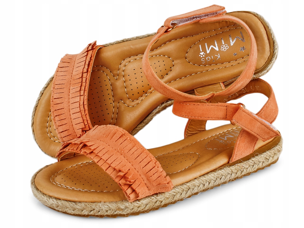 

Sandały różowe frędzle Espadryle zamsz Lekkie 30